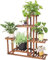 Wisfor Supporto per Piante in Legno di Pino, Fioriera da Esterno a 6 Livelli Porta Vaso Scaffale Porta Piante da Interno per Bonsai e Fiori Decorazione da Giardino Balcone Verticale Grande