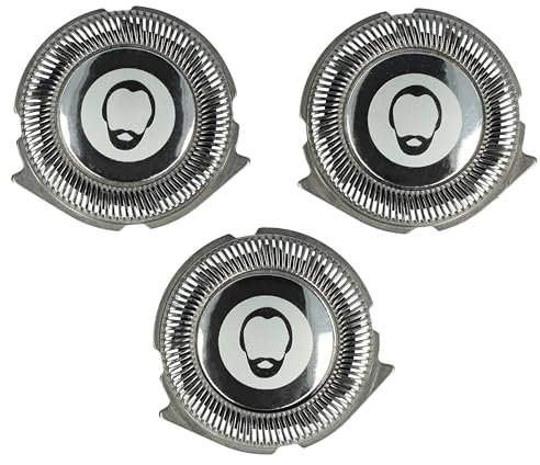 vhbw 3X Scherkopf kompatibel mit Philips S3310, S3333, S3350, S3510, S3510/06, S3510/08, S3520, S3520/06, S3520/08, S3530 Rasierer