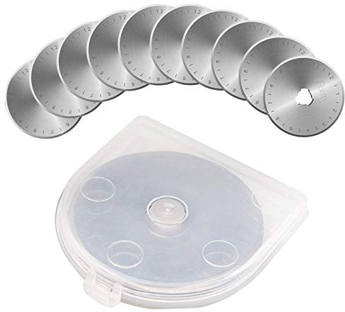 WADEO SKS-7 45mm Lame rotanti Lame rotanti Lame di ricambio rotanti con custodia Fit Fiskars, OLFA, Martelli, Truecut, ecc. (Confezione da 10)