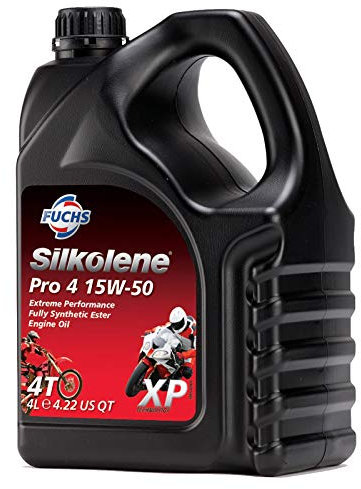 Silkolene - Olio motore per moto completamente sintetico di qualità PRO-4 XP 15W-50, flacone da 4 l