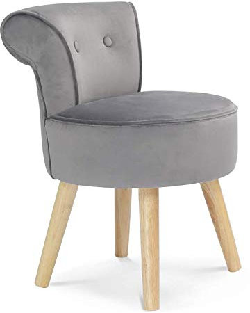 IDMarket - Fauteuil Crapaud en Velours Gris