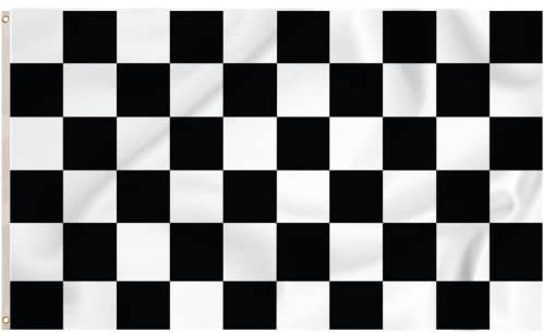 Storm&Lighthouse Große Schwarz-Weiß Karierte Flagge Zielflagge Motorsport 150 x 90 cm mit Ösen