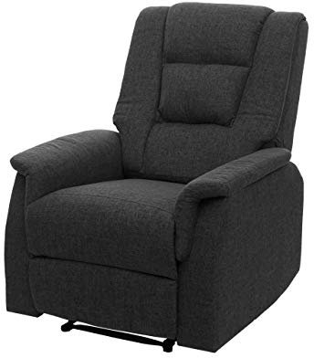 Mendler Fernsehsessel HWC-F23, Relaxsessel Liege Sessel, Stoff/Textil 102x79x96cm inkl. Massage- und Wärmefunktion - grau