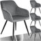 TecTake® Lot de 4 Chaises de Salle à Manger Chaises Rembourrées Fauteuil Salon Design Scandinave Pieds en Metal Noirs Élégant avec Accoudoirs Chaise Coiffeuse, Chambre, Salon, Bureau, Cabinet