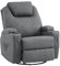 M MCombo Massagesessel Fernsehsessel Relaxsessel 7020, mit Heizung, Dreh 360° Schaukel, manuell verstellbar (Grau-Stoff)