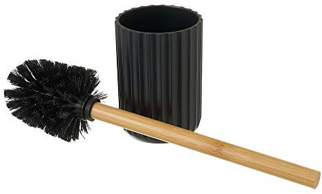 Escobilla de Baño Negro de bambú y PVC de Ø 9x35 cm -