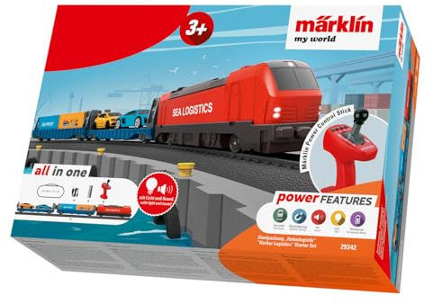 Märklin My World Startpackung Hafenlogistik - Elektrischer Güterzug H0 (55 cm) im Set mit 26 Schienenteilen - Modelleisenbahn mit Fernsteuerung für Kinder ab 3 Jahre