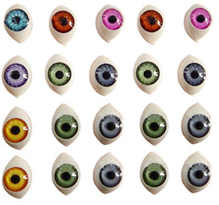 100Pcs Yeux de Poupée Ovale Globes Oculaires en Résine Artisanat Yeux- Poupée Creux Ours Artisanat Yeux Réaliste en Plastique Faux Yeux Jouets pour Bricolage Couture Artisanat