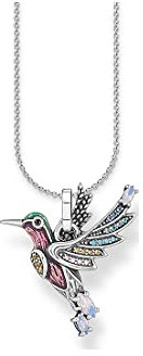 THOMAS SABO Damen Halskette mit Anhänger Vogel 925er Sterlingsilber mit Zirkonia, Größe: ca. 38cm - 42cm, SCKE150288