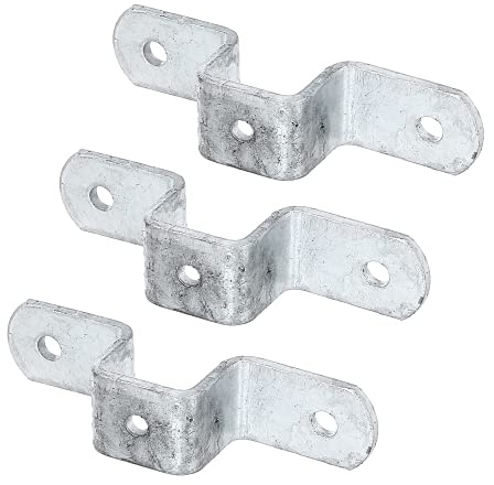 Alberts 701529 Befestigungslasche für Universalpfosten | feuerverzinkt | für Pfosten 30 x 30 mm | 3er Set