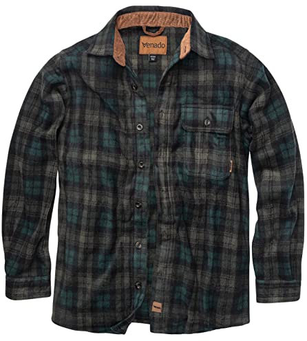Venado Herren Plaid Hemden für Herren – schweres Buffalo Plaid Fleece Hemd – weich, Plaid Balsam, 3X-Groß