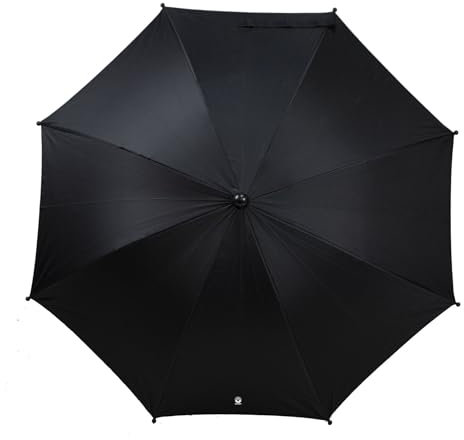 Dooky Sonnenschirm für Kinderwagen oder Buggy (universell und flexibel, UPF 50+ Schutz, 180 Grad Flexibilität, Flex-Technologie, easyfix System, wasserabweisend), Schwarz