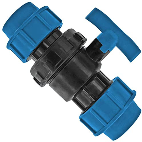 PP Fitting Klemmverbinder Verschraubung - Kugelhahn für PE Rohr-Außendurchmesser 32mm