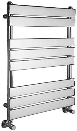 NRG Bathroom Flat Panel Heated Towel Rail Radiator Modern Central Heating Warmer Wall Mounted Ladder Rad 800×600mm Chrome