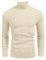 COOFANDY Herren Pullover Rollkragenpullover Winter Slim fit Strickpullover Warmer Modern Strick Pullover mit Kragen Beige XXL