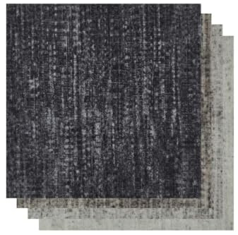 andiamo Teppichfliesen, Klebefliesen, 40x40 cm, 16 m², Anthrazit Streifen | 100 Stück, Polyester, Nadelfilz, Teppichboden, 4mm, funktional für Wohnräume & Mietwohnung