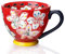 Jiotouhu Tasse à Café en Céramique, Grande Taille Fleur Faite à la Main Café Lait Tasse à Thé - Meilleurs Cadeaux d'anniversaire de Noël Pour les Femmes - Cadeaux de Fête des Mères Pour Maman - Rouge