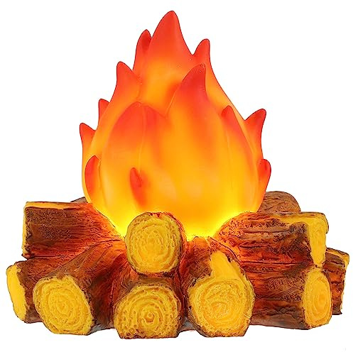 ABOOFAN 3D Faux Feu Lumière Artificielle LED Flamme Stade Effet Lumière Réaliste 3D Feu De Camp Lampe Prop Flamme pour Halloween Noël Nouvel an
