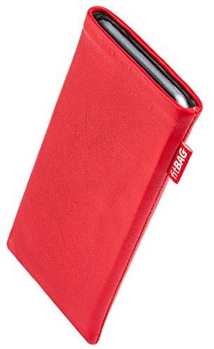fitBAG Beat Rot Handytasche für Apple iPhone 15 Pro Max Tasche aus Echtleder Nappa mit Microfaserinnenfutter | Hülle mit Reinigungsfunktion | Made in Germany