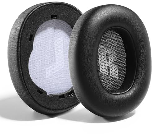 PESLNG Professionelle PU-Leder Ersatz Ohrpolster für JBL E65 E65BTNC/Duet NC/LIVE650 BTNC/LIVE660 BTNC, Verwendet hochwertigen Memory-Schaumstoff für mehr Komfort (Eiweißleder-Schwarz)