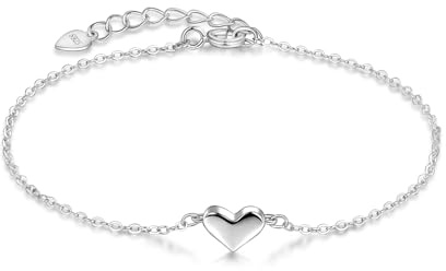 Candyfancy Herz Armband für Damen Silber 925 Herz Silberarmband Verstellbare Armbänder Armkette Geschenke für Frauen Mädchen Freundin Mama