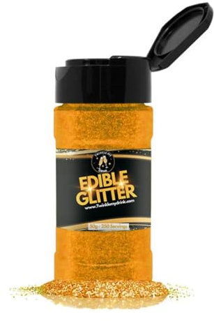 Twinkle my Drink Bulk 50g 250 Servings | Gold Edible Glitter for Drinks & Cake | Shaker Style Bottle Designed for Bars & Cafes | Restaurant Cocktail Accessories | E171 Free | Gold