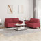 UTSRABFA Sofa Ecksofa Modulares Sofa Chaiselongue Sofa 2-TLG. Sofagarnitur mit Kissen Weinrot Kunstleder Geeignet für Schlafzimmer, Wohnzimmer, Esszimmer, Büro