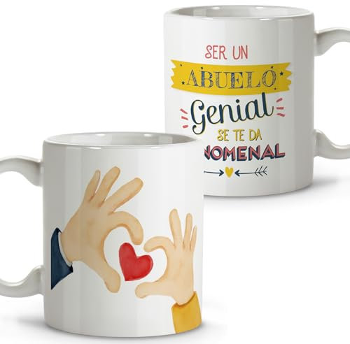 LolaPix Tasses pour grands-parents Tasses à café Cadeau grand-père Cadeaux pour grands-parents Tasse en céramique 330 ml.