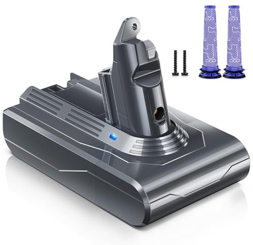 Keenstone 4600mAh Batterie pour Dyson V6 DC62 DC59 DC61 DC58 DC72 DC74 SV03 SV04 SV06 SV07 SV09 Animal Absolute 21.6V Li-ION + 2 Filtre