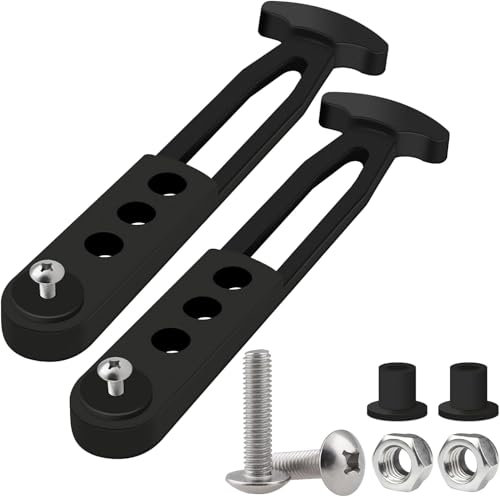 2 Pack Boat Telescoping Ladder Rubber Strap, Boarding Fixed Lock Belt Adjustable 4-Hole Installation for Pontoon Boat Yacht Roof RV Folding Ladder