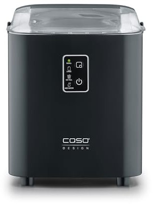 CASO Design IceChef, Compact Ice Cube Maker, Counter-Top Ice Machine For Home and Kitchen, 1L Water Tank, Ice in Just 6 Minutes, 12kg of Ice in 24 Hours, 2 Sizes, Self-Cleaning Ice Cube Maker Machine