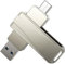 FEBNISCTE Chiavetta USB C 128 GB Dual USB 3.0/C, Doppio Corpo in Metallo con Anello Portachiavi, OTG 100 MB/S, Design Girevole 2 in 1