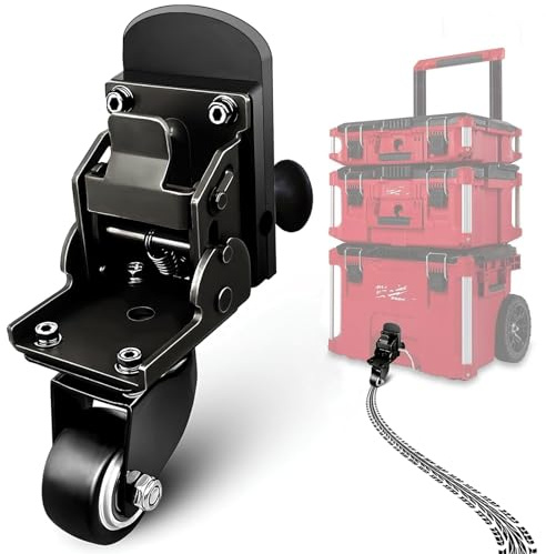 Verbessertes Packout-Rollenrad-Set für Milwaukee Packout Rollwerkzeugkasten, Stahlkonstruktion, schwenkbare Vorderräder, Zubehör für Milwaukee Packout Organizer, 90 kg Tragkraft