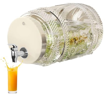 Iced Tea Pitcher With Spigot, Beverage Dispenser For Fridge, Water Pitcher With Lid, Hot And Cold Beverage Container, Beverage Dispenser For Juice Milk Cold or Hot Coffee Juice