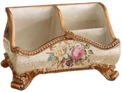 Colcolo Support de télécommande, organisateur de bureau, support de vanité, boîte de rangement de bureau, organisateur de maquillage pour salon, bureau, Champagne