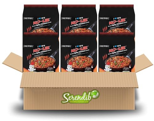 Kolee Noodle Bundle with Korean Spicy Chicken Flavour Multipack Instant Noodle (4x70g) | Traditional Korean Spicy Chicken Dishes. (Pack of 6)