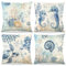 ZJILIXIA 4 Stück Kissenbezüge Strand 40x40 cm,Ozean Stil Leinen Kissenhülle,Seepferdchen Krabbe Seestern Ozean Dekorative Kissenhülle,Maritim Kissenbezug Für Bedroom Wohnzimmer Sofa Dekoration