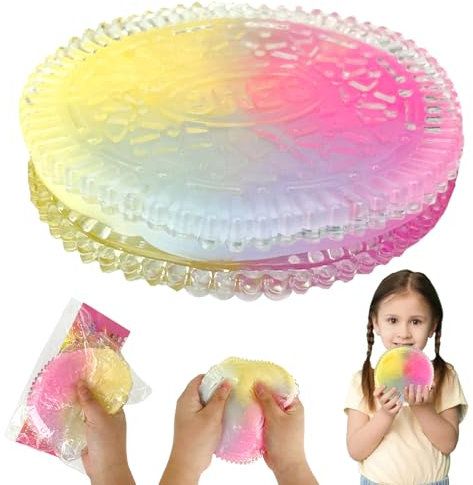 Felicify Kekse Squishy XXL, Keks Squishy Toy, Fufu Squishy Groß, Keks Stress Relief Squishy Spielzeug, Antistress Spielzeug, Fidget Spielzeug für Erwachsene (Durchsichtig)