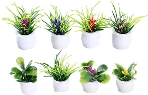 Plantas Miniaturas para Casa de Muñecas,Juego de Accesorios Jardín en Miniatura,Bonsái,1:12 Mini Plantas en Maceta,Planta Artificial Miniatura,para Decorar Mini Jardines,Decoración Casa de Muñecas