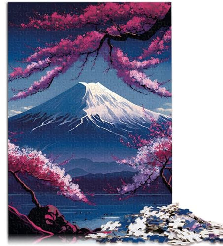 Jigsaws 1000 Pieces for Adults Japan Mount Fuji Nature Home Decoration Puzzle Great Gift for Games Suitable for teenager 14 years and up 26x38cm
