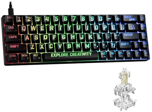 XVX HE68 Max Rapid Trigger Keyboard 60% Percent,Hall Effect Keyboard with Gateron Magnetic Jade Max Switch,CNC Aluminum Frame Custom Mechanical Key Board for PC/Laptop/Xbox/PS4/PS5,Miami Theme, Black
