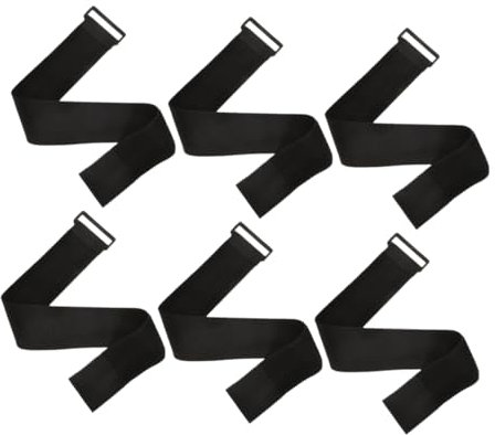 Angoily 6 Stück Klettverschlüsse Mehrzweckband Spanngurt Armschlaufen Fahrrad- wiederverwendbare Befestigungskabelbinder Bungee -Armbänder Hosenbeinriemen Vermischt Schwarz