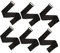 Angoily 6 Stück Klettverschlüsse Mehrzweckband Spanngurt Armschlaufen Fahrrad- wiederverwendbare Befestigungskabelbinder Bungee -Armbänder Hosenbeinriemen Vermischt Schwarz