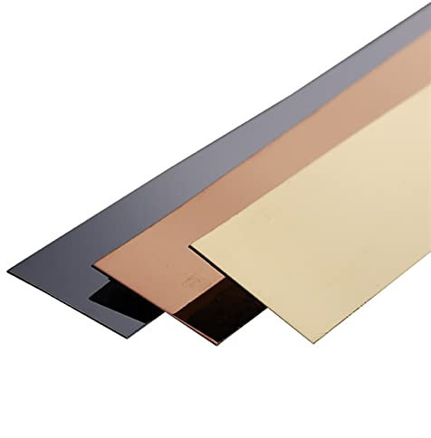 Moulures murales Moulure murale autocollante métallisée de 3 m, bande de calfeutrage étanche, finition miroir, garniture décorative for porte, mur, miroir, meuble, armoire, cadre photo(Black,3m(L)x3cm