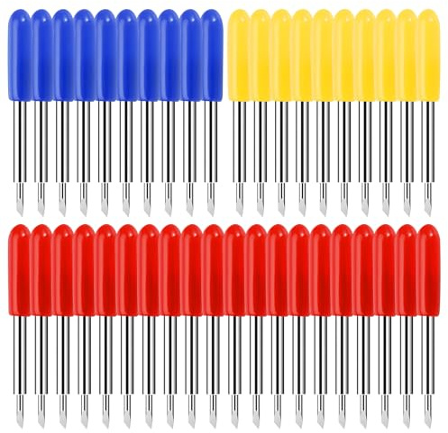 EuSupNova 40 Piezas Cuchillas de Repuesto Compatible con Cricut Explore Air/Air 2, Hoja de Corte de Punta Fina Compatible con Cricut Explore Air 1/2/3/, Cuchillas de Corte 30/45/60 Grados