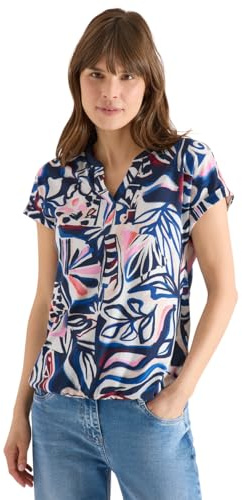 Damen T-Shirt mit Split Neck und Grafikprint