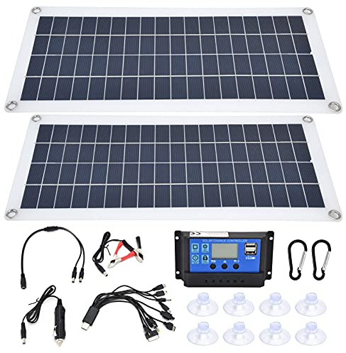 Kit de panneaux solaires DGLDCSHUAI 2x10W avec contrôleur 30A, module photovoltaïque et port USB 5V pour la charge d'urgence en camping-car ou bateau