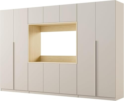 e-Meblast Wohnwand Vision 210x54cm Modern Schrankwand RTV Schrank Regale | Ausbaufähig, Oberschränke, Schubladen, Wohnzimmer, Modern Schrankwand, RTV Schrank, Regale