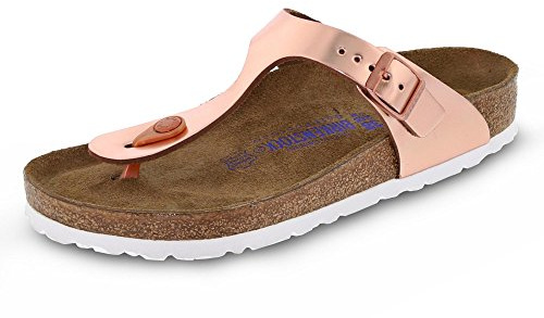 Birkenstock Classic 1005049 Gizeh Leder Softfootbed, Damen Zehentrenner, Braun (Metallic Copper), 36 EU (3.5 UK)