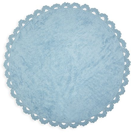 Ideenreich Chanel Teppich rund waschbar 140cm, Baumwolle, blau, 140 cm